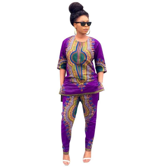 African Print Half Sleeve Jumpsuit