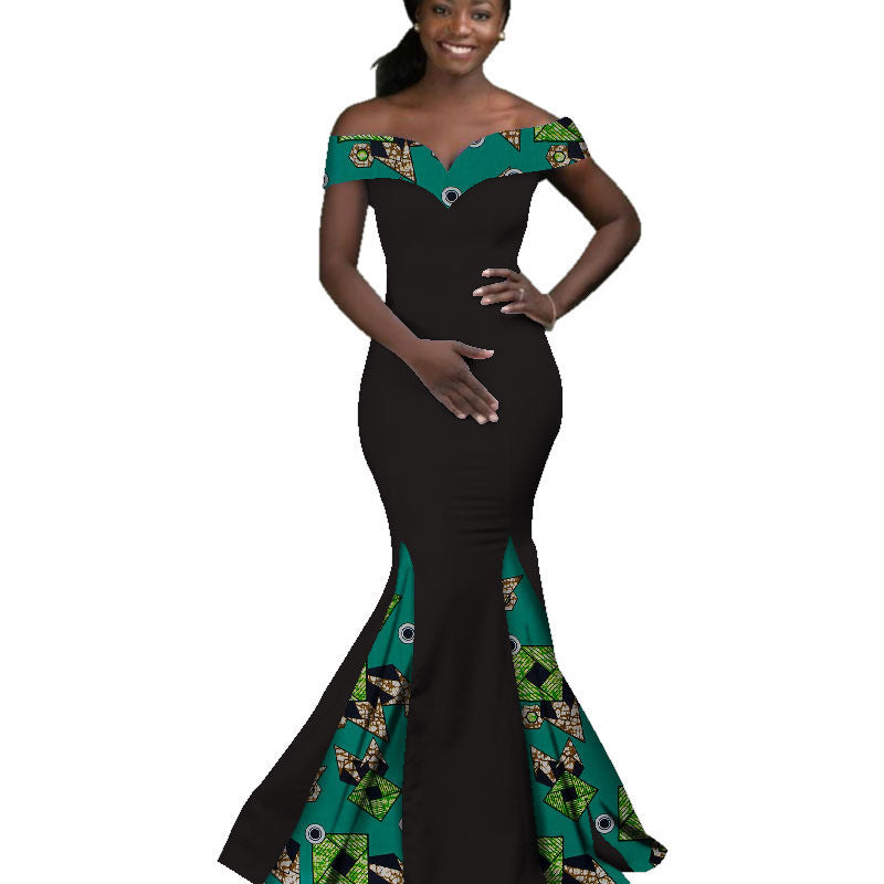 African Women Dress Wax Print Fashion Ankara