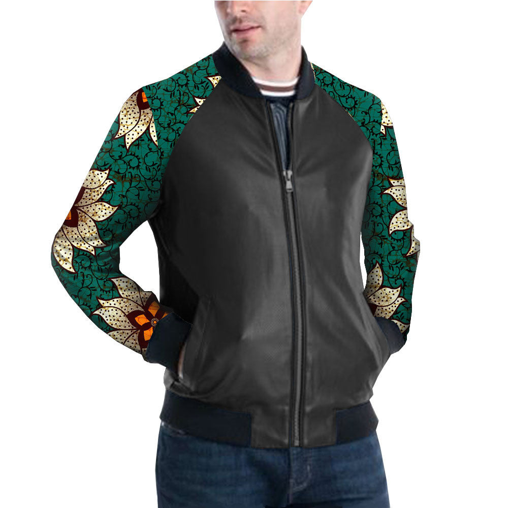 Explosive African Printing Export Batik Cotton Men'S Pu Jacket