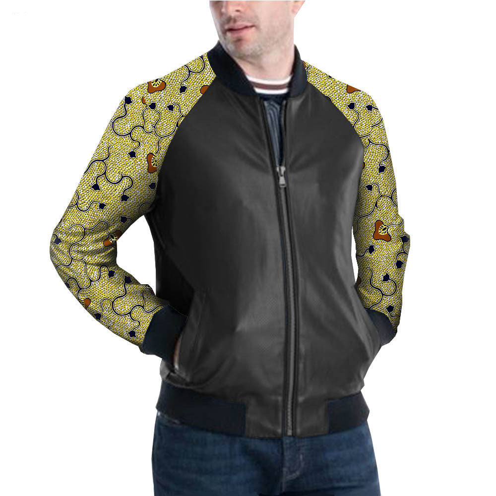 Explosive African Printing Export Batik Cotton Men'S Pu Jacket