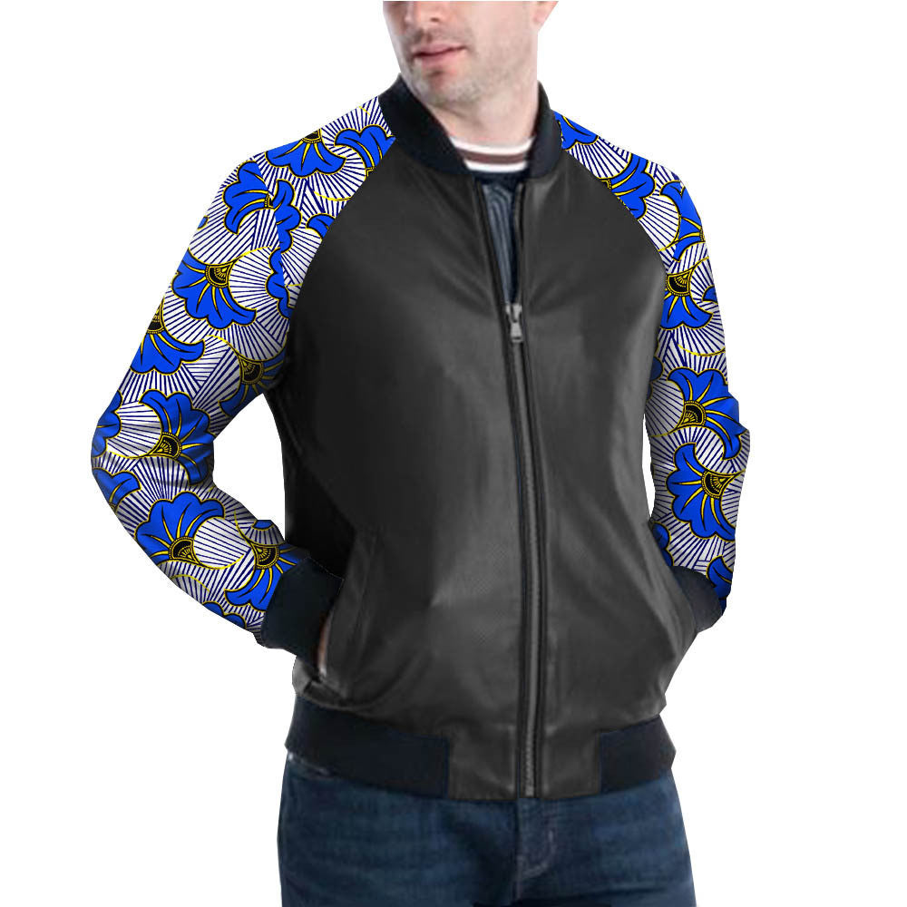 Explosive African Printing Export Batik Cotton Men'S Pu Jacket