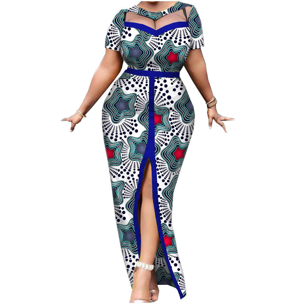 New African National Batik Printed Cotton Dress