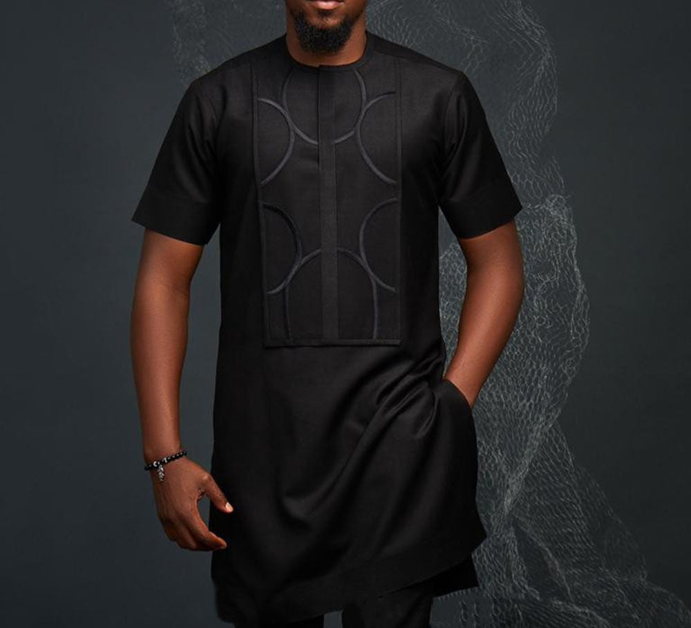 African Ethnic Style Short Sleeve Medium Length Shirt T-Shirt