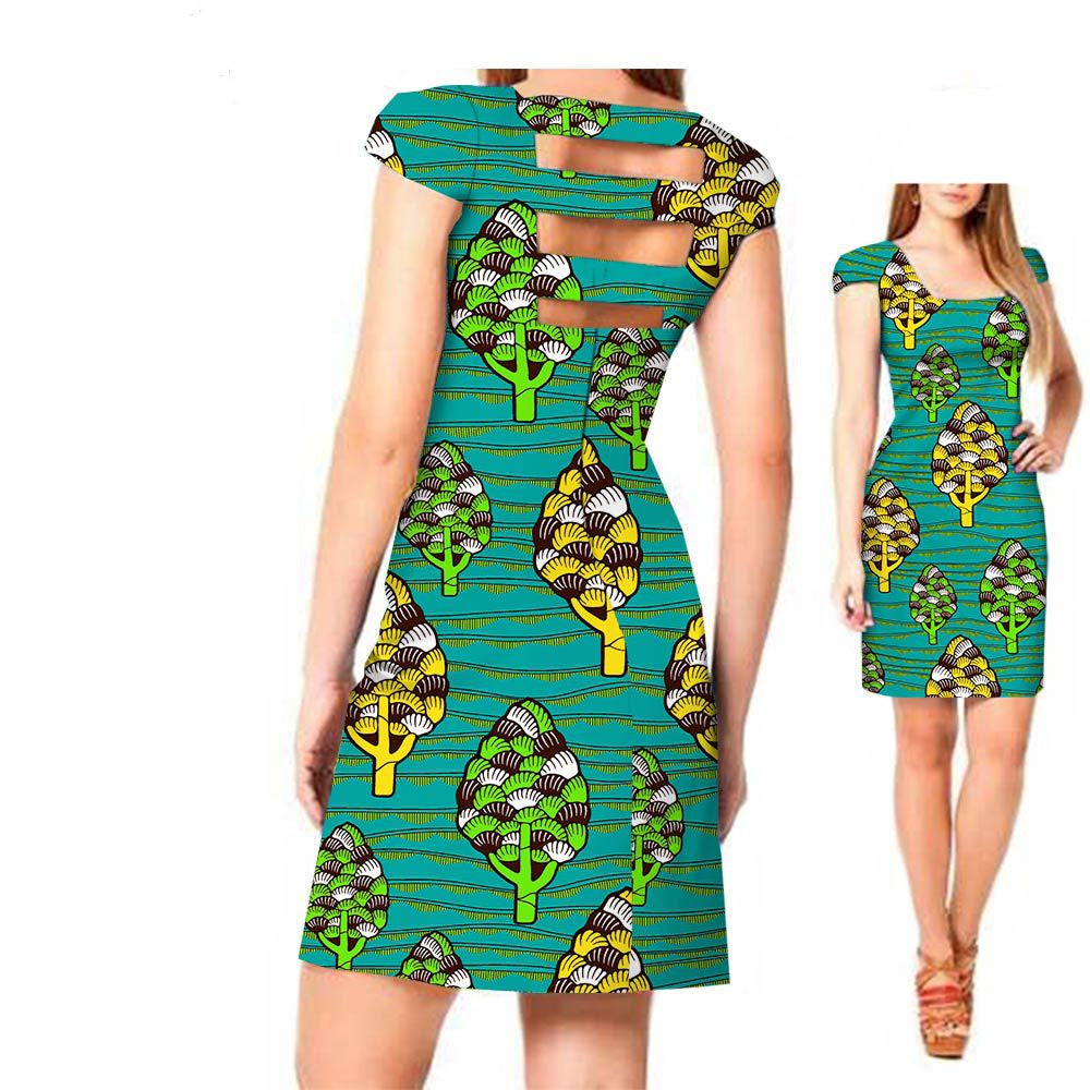 African ethnic print batik dress