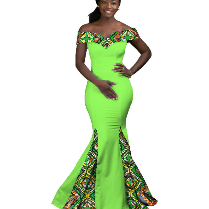 African Women Dress Wax Print Fashion Ankara