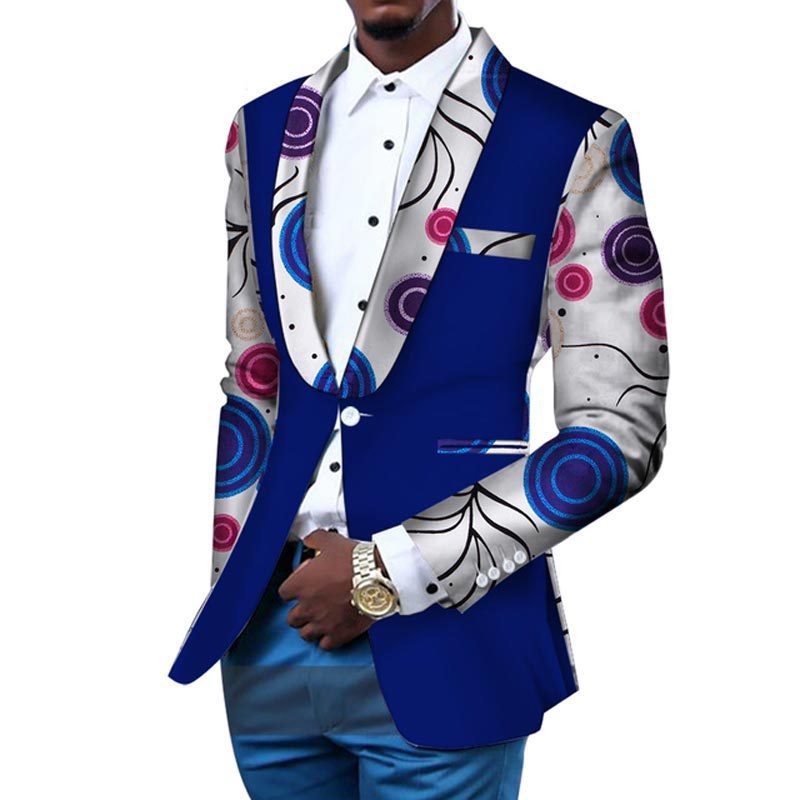 African Men's Casual Printed Cotton Suit